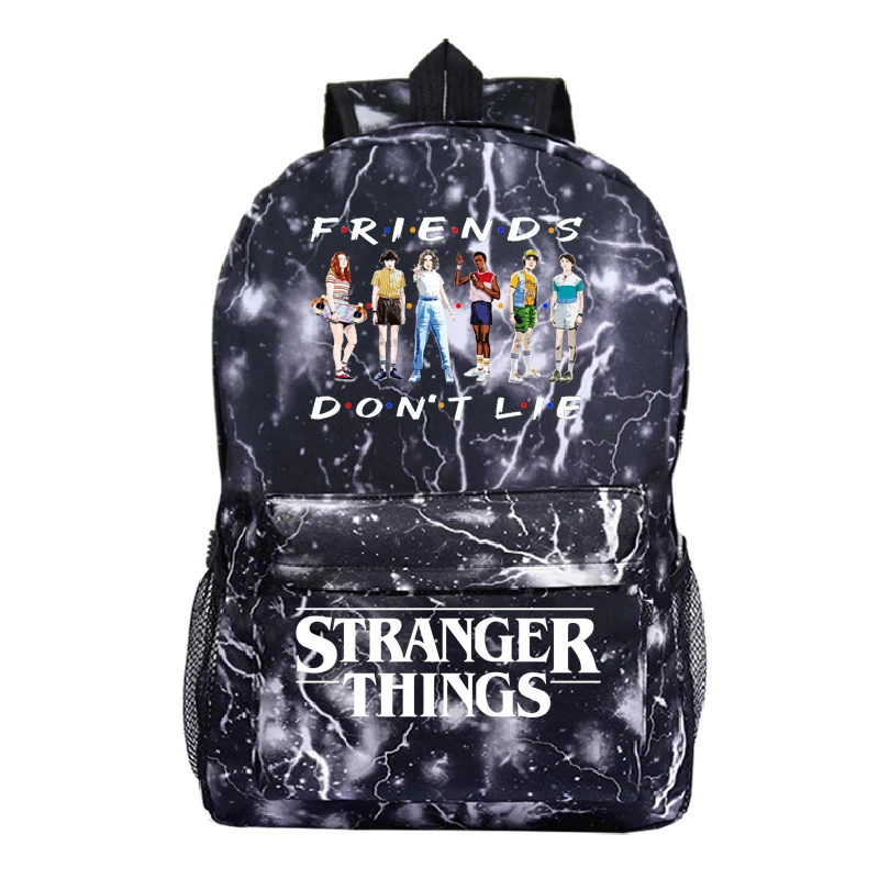 

Children Stranger Things Backpack Friends Dont Lie Print School Bags Kids Rucksack Boys Girls Teens Bag Knapsack Travel Mochila