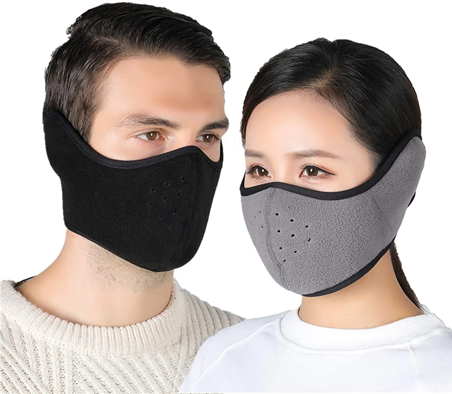 

Windproof Dustproof Fleece Face Mask Winter Unisex Ski Cycling Mouth Mask Outdoor Warm Half Mask