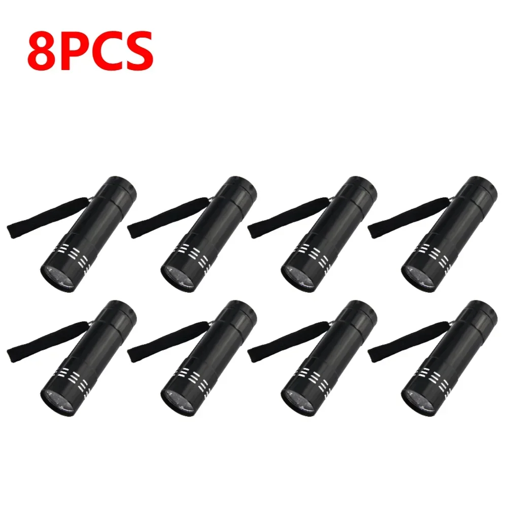 

Портативный УФ-фонарик 9 LED черный