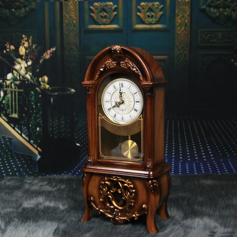 

European Retro Old Clock Clock Living Room Home Fashion Table Antique Ornaments Pendulum Clock Time On The Hour.