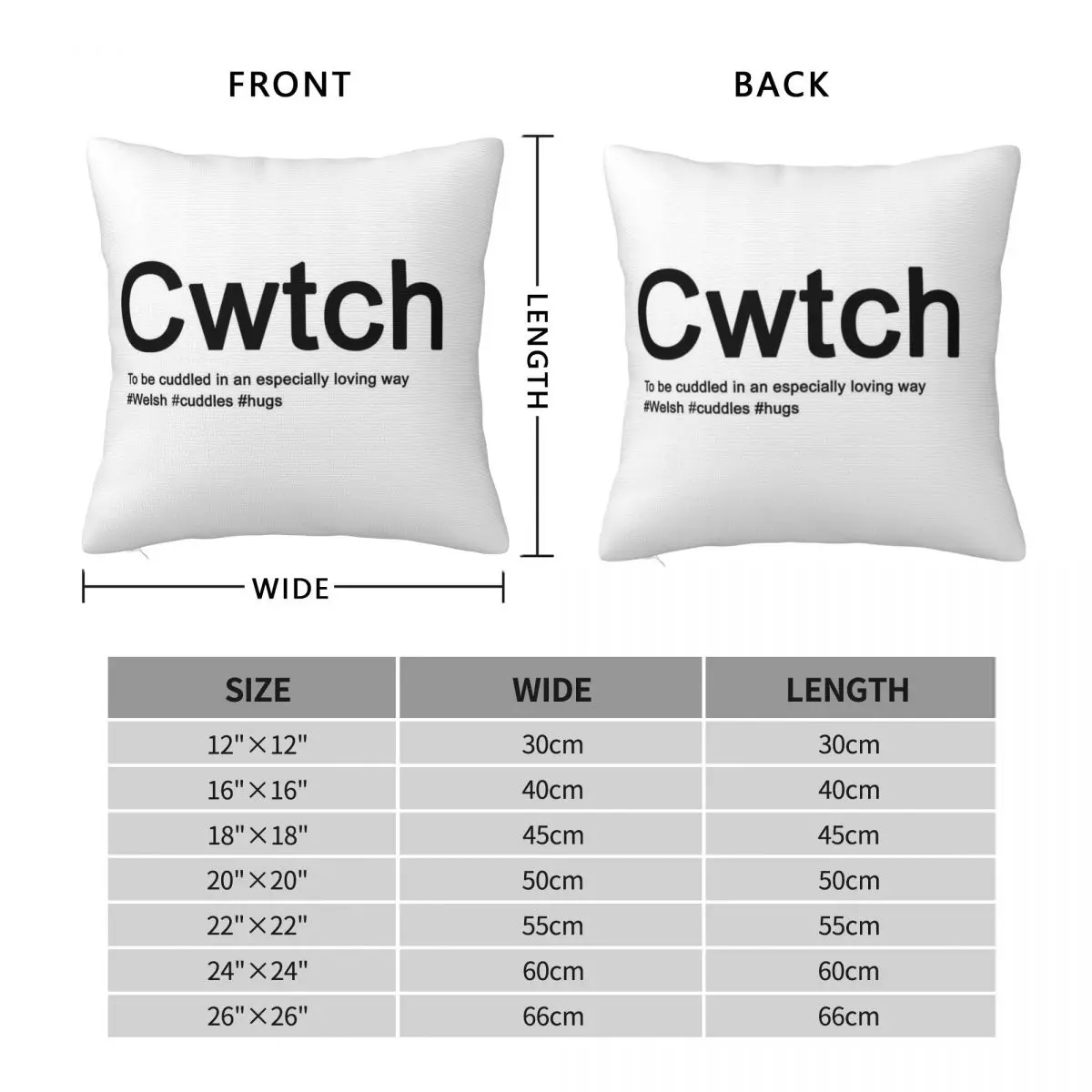 Cwtch Декоративная Подушка на молнии с надписью Welsh