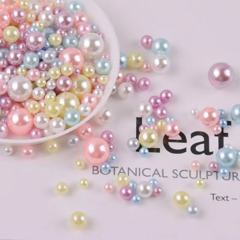 

3-8mm 10g No Hole ABS Imitation Pearl Bead Round Plastic Acrylic Spacer Bead for DIY Jewelry Making Findings