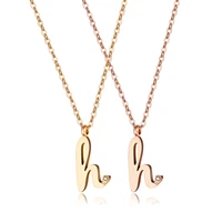 rose plated gold letter necklace titanium steel lady clavicle chain