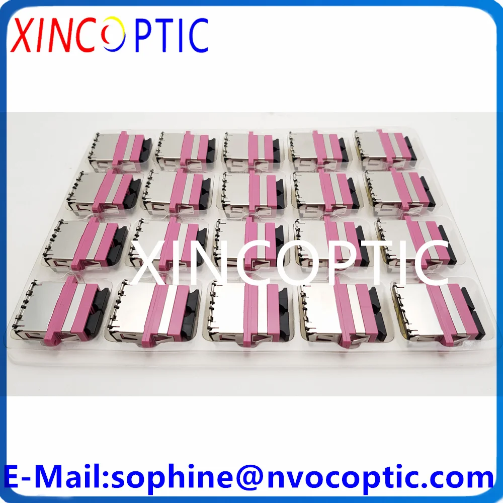 200 шт. SCUPC DX MM розовый OM4 50/125 металлический откидной соединитель SC-SC дуплексный