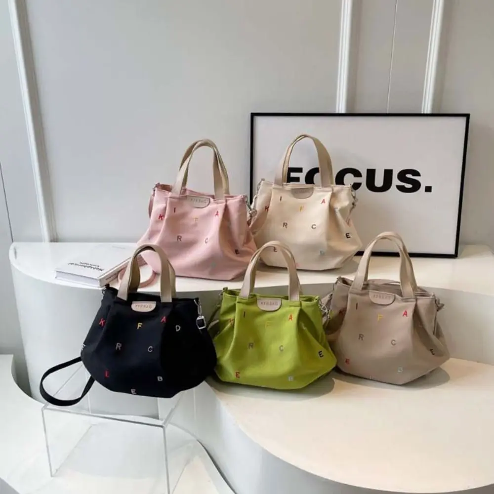 Холщовая Сумка через плечо с надписью Повседневная сумка вышивкой в Корейском