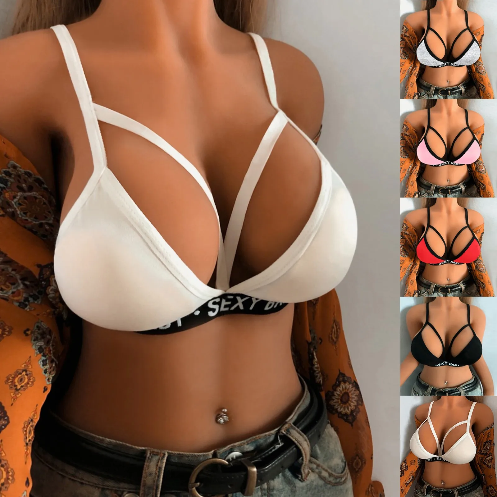 

Бюстгальтер без косточек для женщин, короткий топ, Бралетт, бандо, без рукавов, Базовая рубашка, 3 шт.