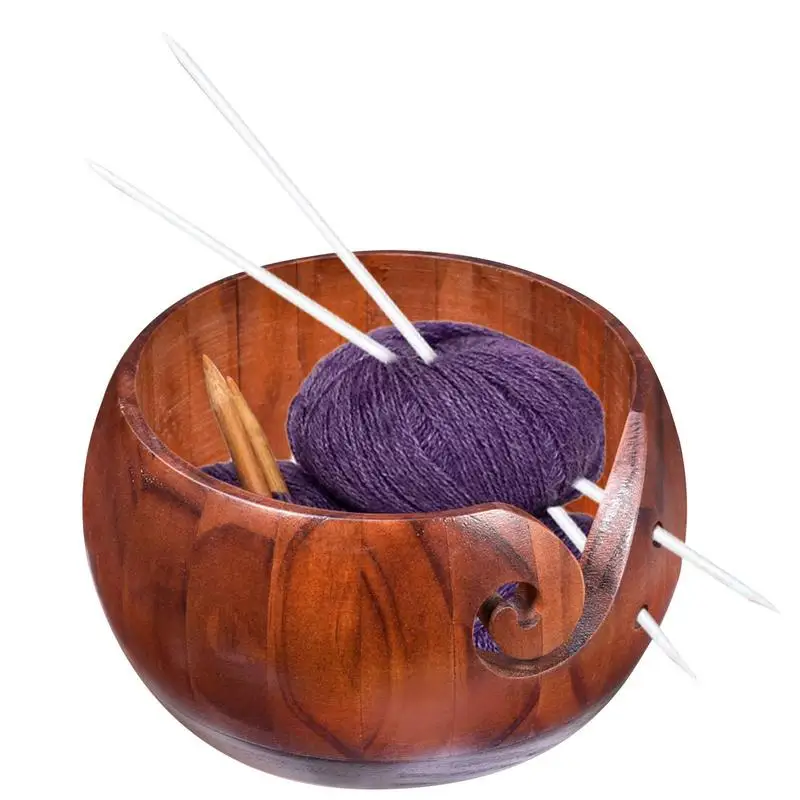 

New Ecofriendly Wooden Yarn Storage Bowl Organizer Knitted Crochet Wool Storage Bowl Handmade Sewing Supplies Storage 40a