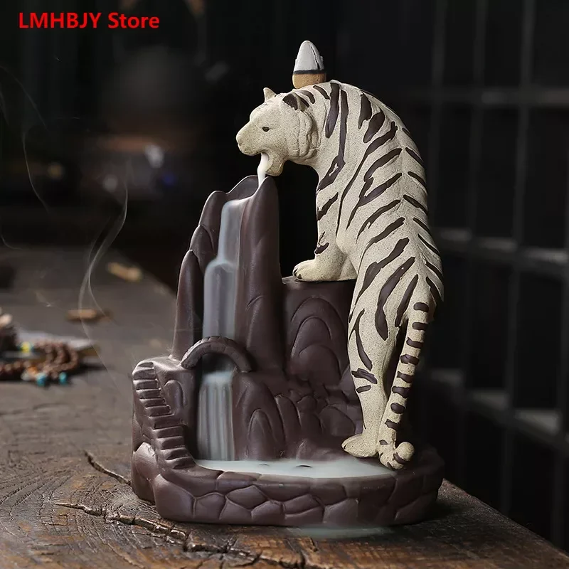 

Purple Sand Backflow Incense Burner Tiger Sandalwood Burner Home Indoor Agave Antique Line Incense Burner Creative Decoration