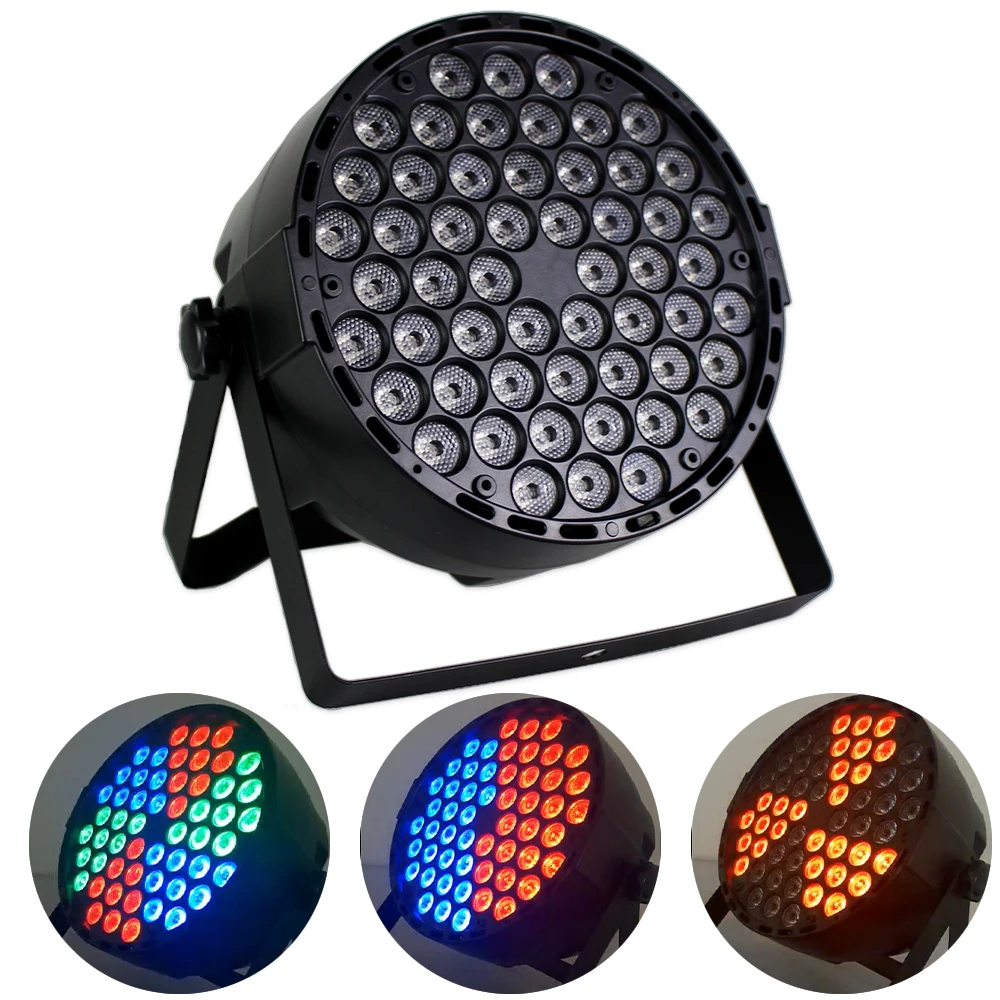 

LED Par Light RGB 3in1 54x3W Disco Wash Light Equipment DMX 512 LED Uplight DJ Music Stage Lighting Horse Racing Effect Light