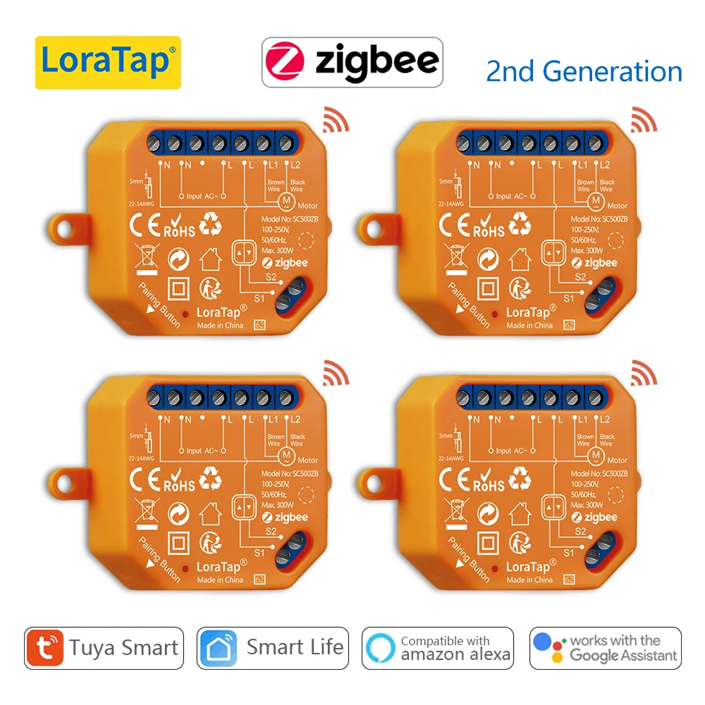 Zigbee Cortinas Persianas de Rolo Interruptor Controle Ligado Motor Google Casa Alexa Janela Elétrica Loratap Tuya Vida Inteligente