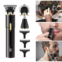 kemei 3 in 1 hair cutting machine lcd nose hair trimmer for mens shaver rechargeable electric razor barber hair clipper neu