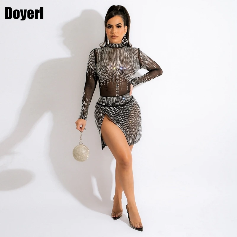 

Элегантные вечерние платья для женщин одежда блестящее стразы сексуальное облегающее платье на день рождения короткое прозрачное Сетчато...