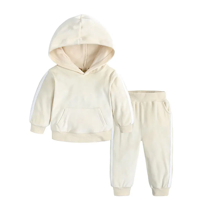 

Velvet Hooded Toddler Boy Clothes Spring & Autumn Warm Girls Clothing Set Long Sleeve Tops+Pants Girls Outfits 1-6 Years