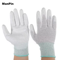 pu painted palm gloves esd anti static carbon fiber electronic working hand protective tablets mobile phone repair fix tools
