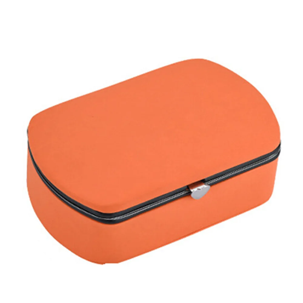 

Women's Jewelry Storage Box Girl Mother Travel Portable Ring Necklace Bracelet Jewelry Storage Box(Orange)