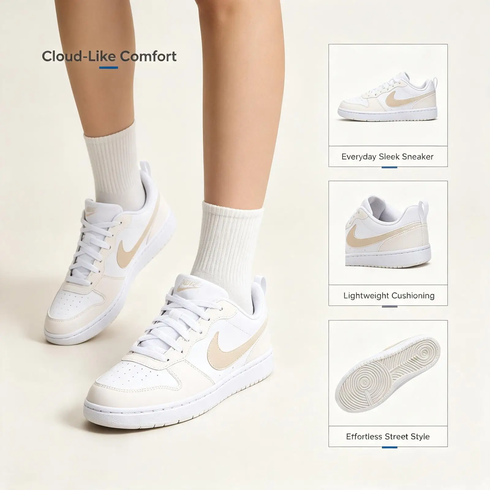 Фото Горячие женские кроссовки Nike 2026 Court Borough Low (GS) – модные и стильные низкие кроссовки IR5462-100. | 38 №2