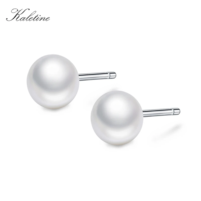 

Натуральная стерлингового серебра 925 пробы с 6 мм Пресноводного Жемчуга Шпилька Серьги