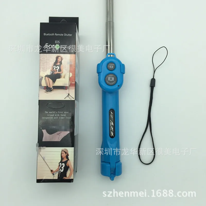 

1PC 3 in 1 Wireless Bluetooth Selfie Stick + Mini Selfie Tripod With Remote Control For Mobile Phone fast shipping