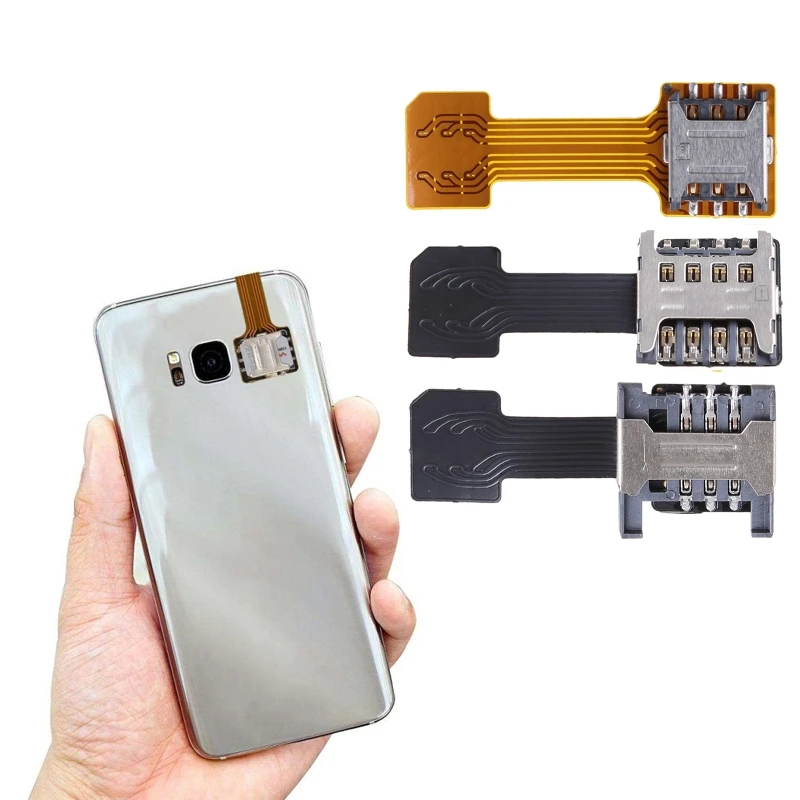 Hybrid Double Dual SIM Card Micro SD Adapter for Android Phone Extender Nano Mic