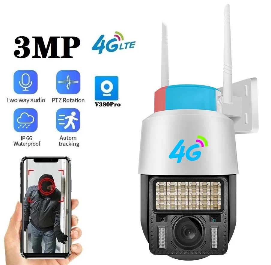 

IP-камера с датчиком движения, 3 Мп, 4G, SIM-карта