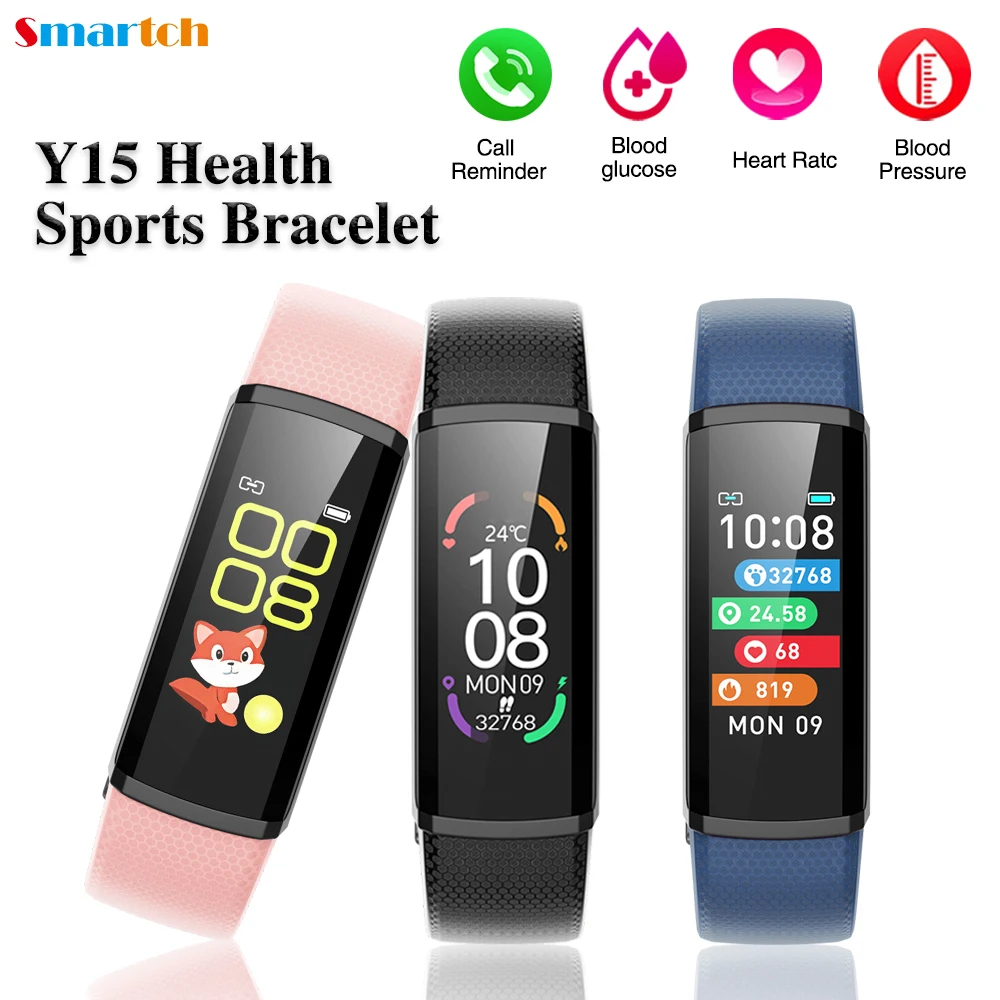 

2023 New 0.96" Health Bracelet 3ATM Waterproof Heart Rate Blood Oxygen Monitor Smart Watch Sports Fitness USB Charge Smartwatch