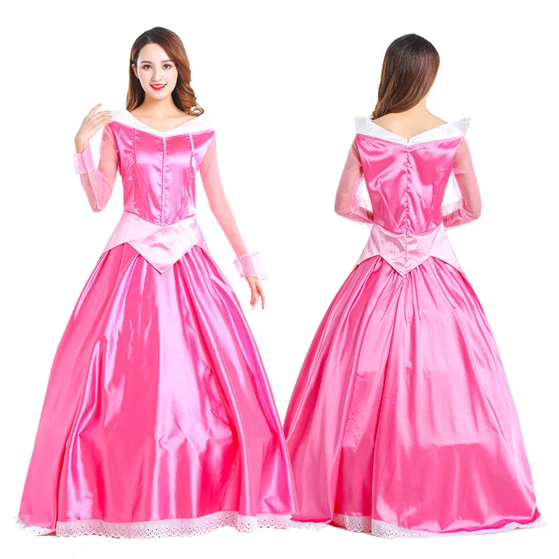 

Deluxe Adult Aurora Princess Dress Women Fancy Dress Ball Gown Halloween Princess Costume Role Play Carnival Sexy Party Dress