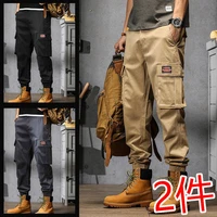 mens pant thick warm cargo pant casual pocket fur trouser big size brushed fashion loose joger worker male street cargo shorts