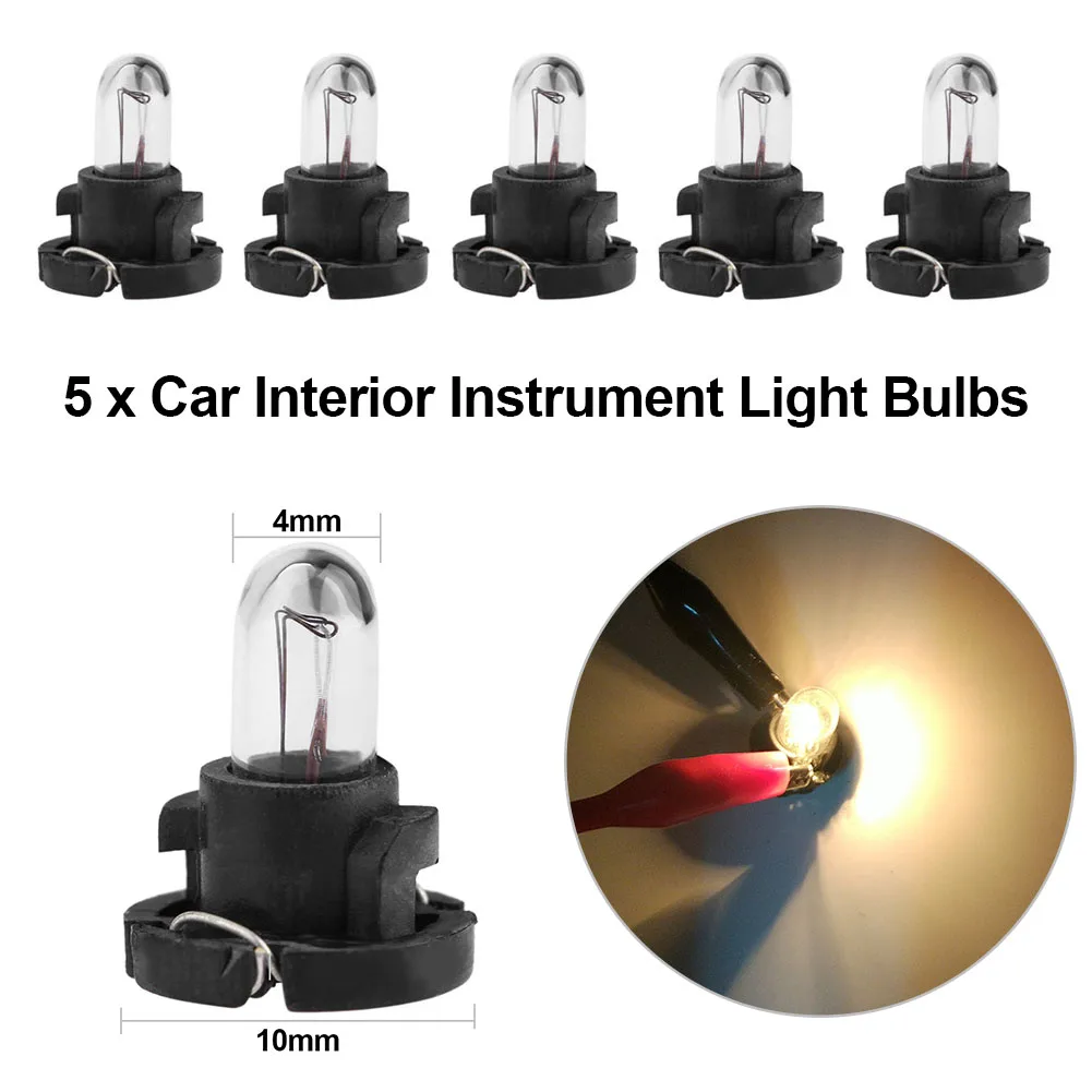 

5pcs Car Interior Light T4 Instrument Light Bulbs 12V Yellow Instrument Lamp Lights Car-styling For Mazda Audi TOYOTA Honda