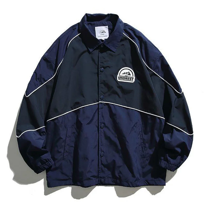 

Spring Streetwear Light Weight Jacket Men Unisex Women Casual Stripe Design Coat Couple Windbreaker Japanese Harajuku 2023