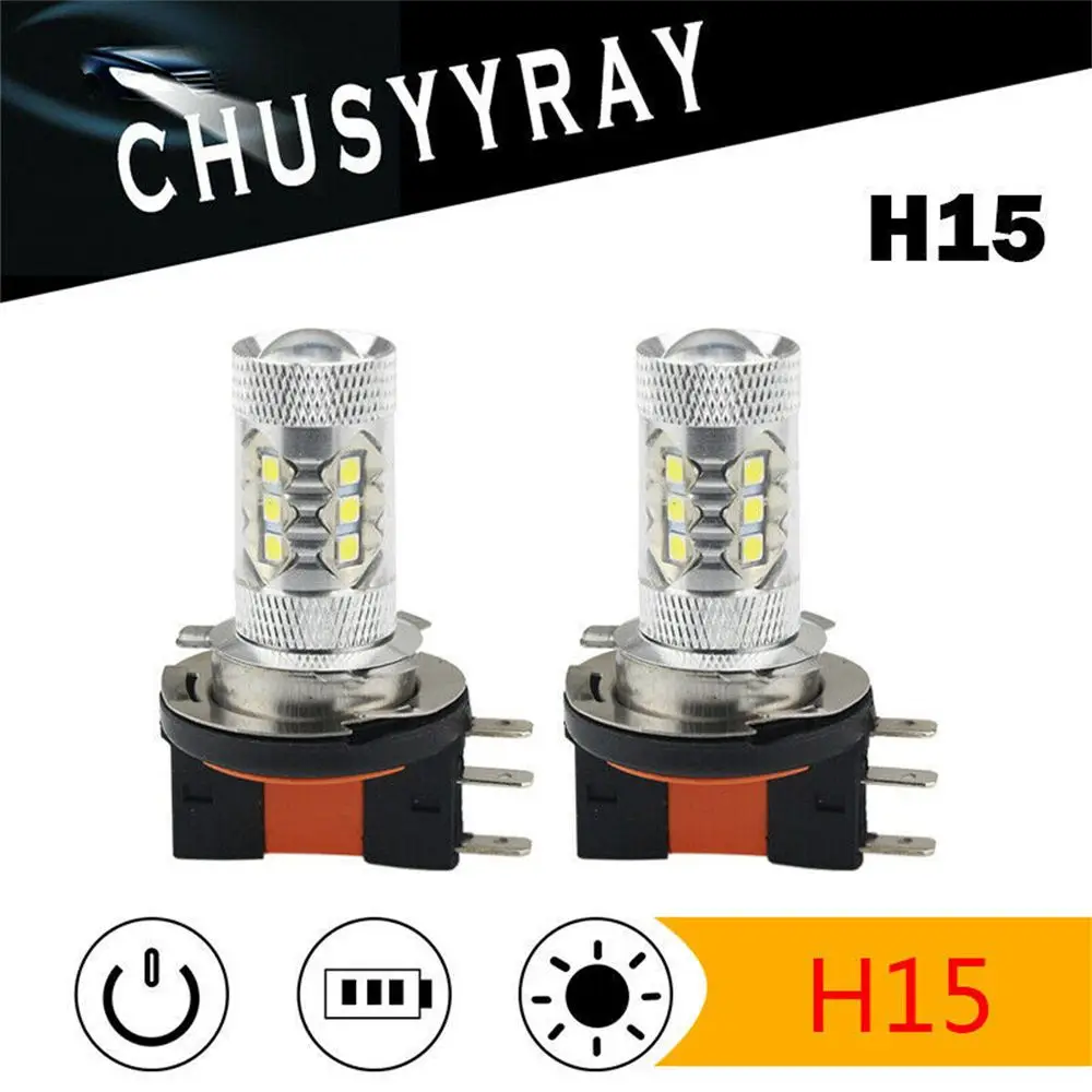

2Pcs COB H15 Turn Signals Super Bright Headlight Car Fog Light DRL Driving Bulb For Vw Golf Mk6 Mk7 Gtd Bmw Audi