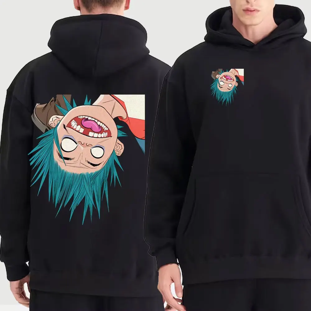 Модная толстовка с капюшоном принтом рок-группы Gorillaz мужская уличная одежда в