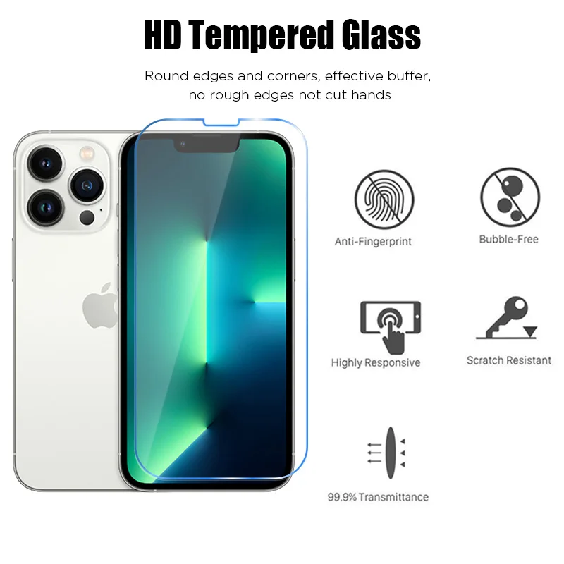 

GENTLE MOMENT Screen Protector for IPhone 13 14 12 11 Pro Max Mini Plus Tempered Glass for IPhone X XR XS Max 7 8 6 6S SE Glass