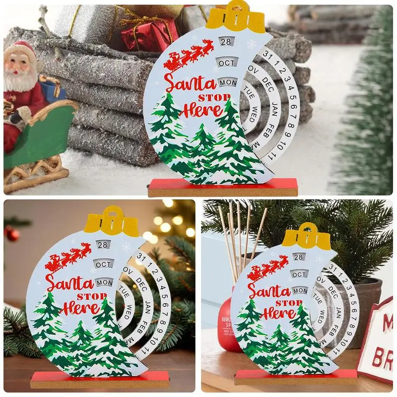 Вечный рождественский календарь обратного отсчета ручной вращающийся