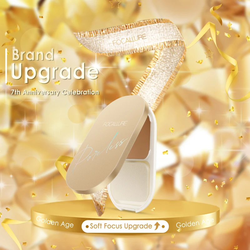 

FOCALLURE 3 Color Loose Powder Waterproof Long-lasting Poreless Compact Pressed Powder Soft Matte Face Makeup Cosmetic for Women