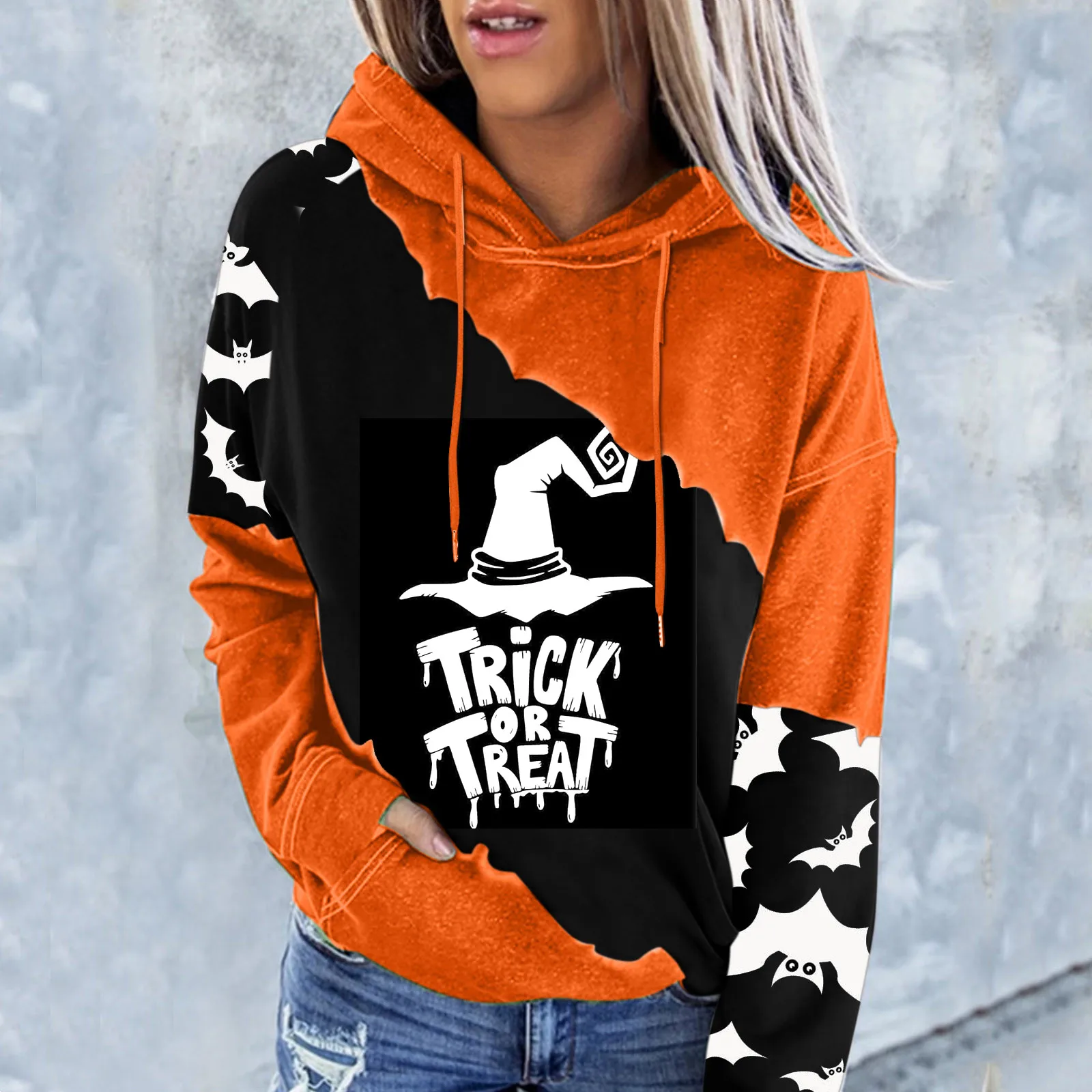 

Womens Halloween Print Hoodie Fall Fashion Casual Drawstring Sweatshirt Womens Large Sweatshirt Hoodie Oversize Hoodies Women