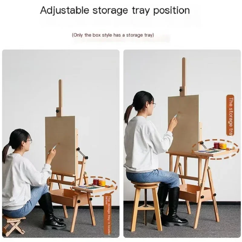 Мольберт Доска для рисования Художественный студенческий стиль ящика Подставка
