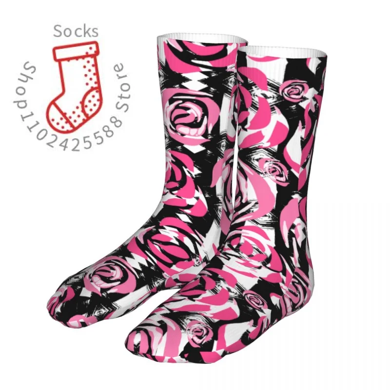 

Модные носки мужские женские сумасшедшие этнические носки с розами гранж высококачественные носки всесезонные универсальные