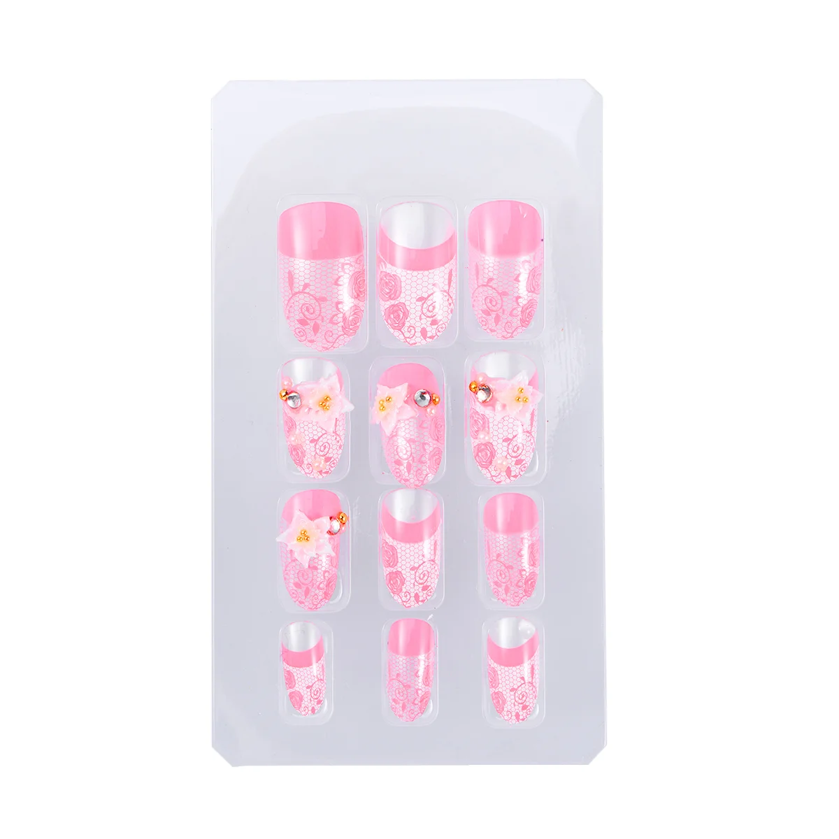 

24 Pieces Flower Nail Decals Patch Manicure Decorations Fake Nails Stick