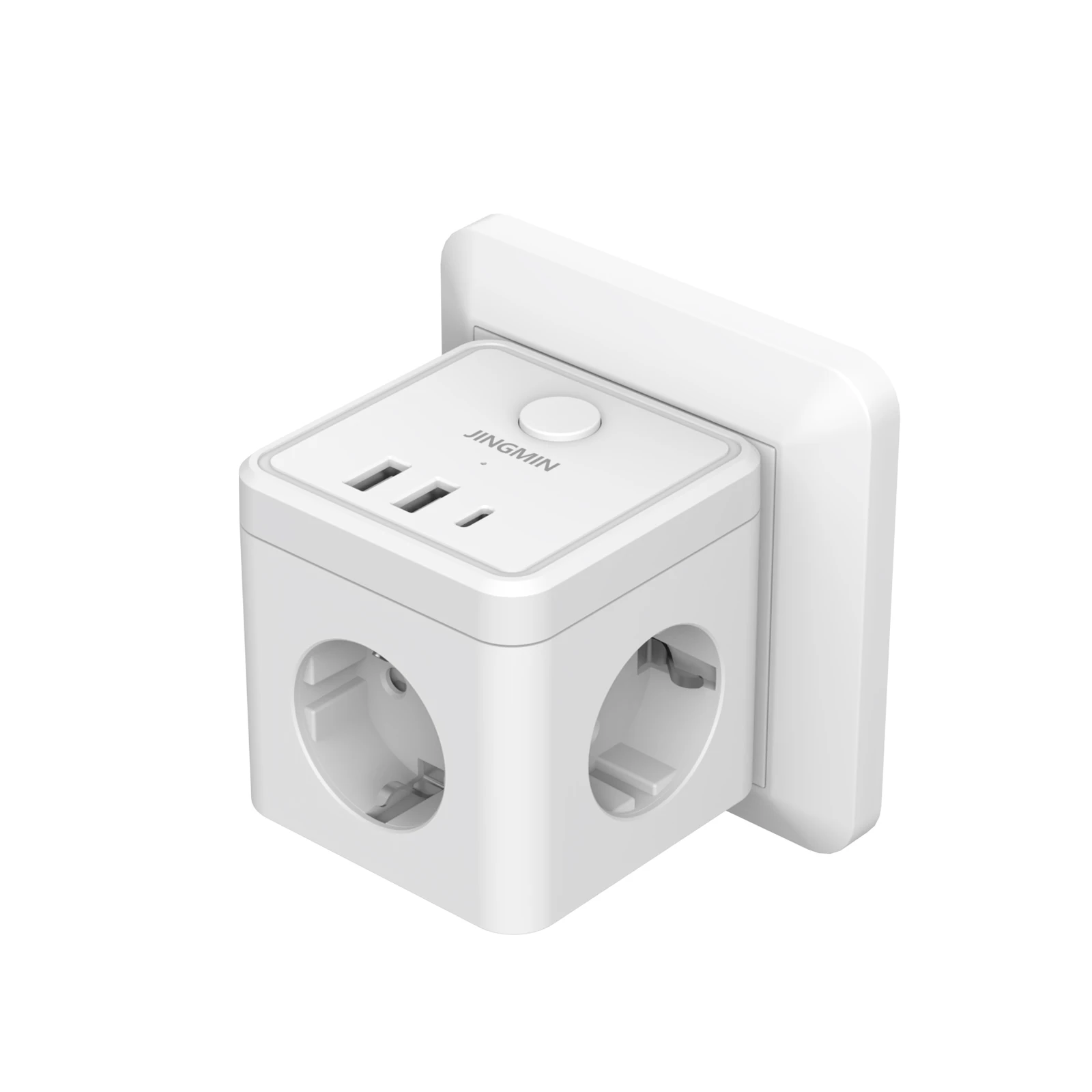 

Удлинитель настенной розетки с переключателем, 3 розетки, 2 USB A и 1 порта типа C, портативная розетка-куб, адаптер для зарядки для дома