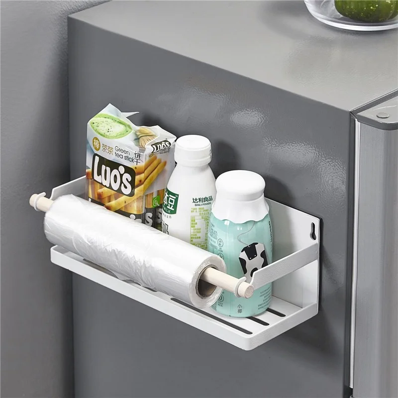 

Kitchen Refrigerator Storage Rack Magnetic Wall Type Rust-proof Thicken Kitchen Accessorie Preservative Film Seasoning Organizer