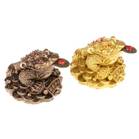 feng shui toad money lucky golden toad decoration golden frog toad coin home office decoration tabletop ornaments lucky gifts