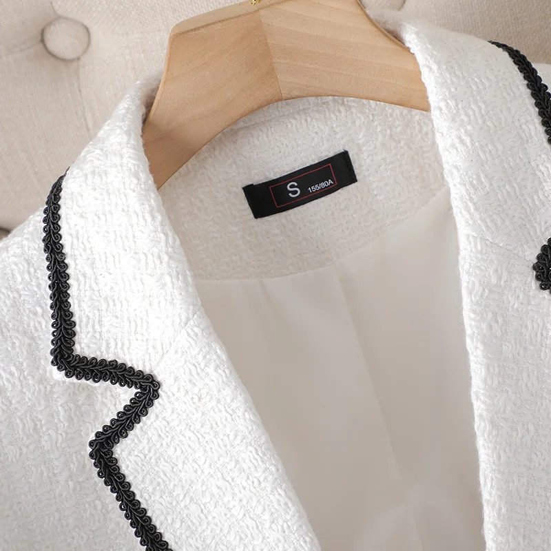 Korean Fashion Spring Notched Blazer Women Classic All Match Long Sleeve Blazers Office Lady Single Breasted Jackets New