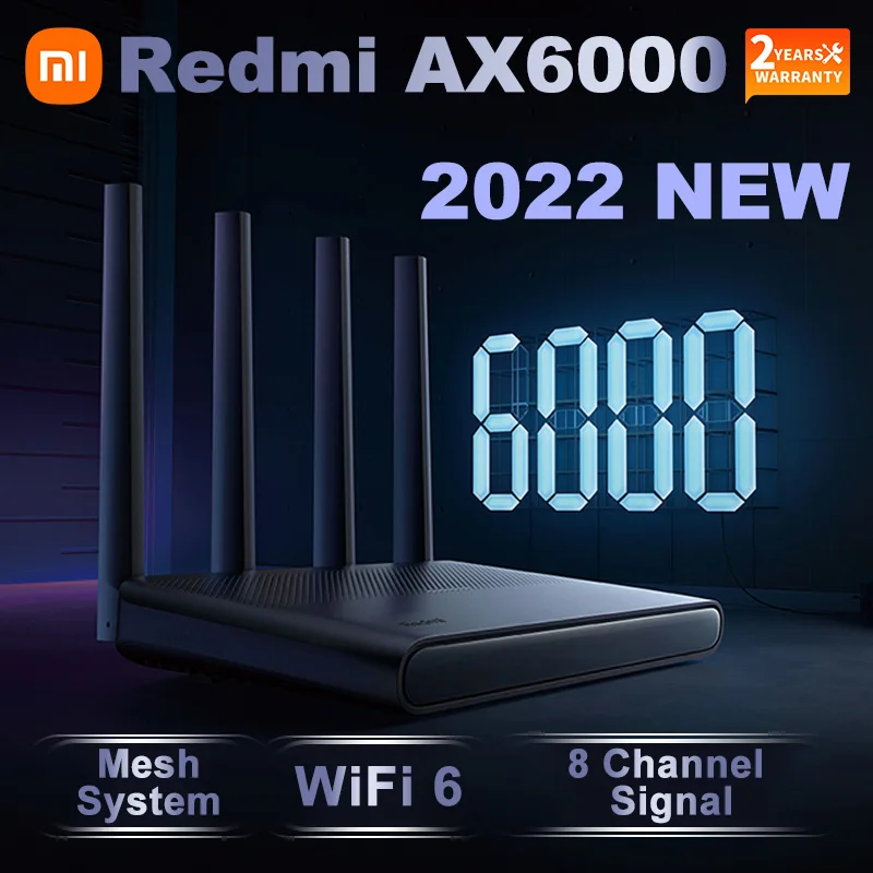 

Xiaomi Redmi AX6000 Wifi Router Mesh System WiFi 6 160MHz Bandwidth 8 Channel Signal Amplifiers Work With Mijia App for Home