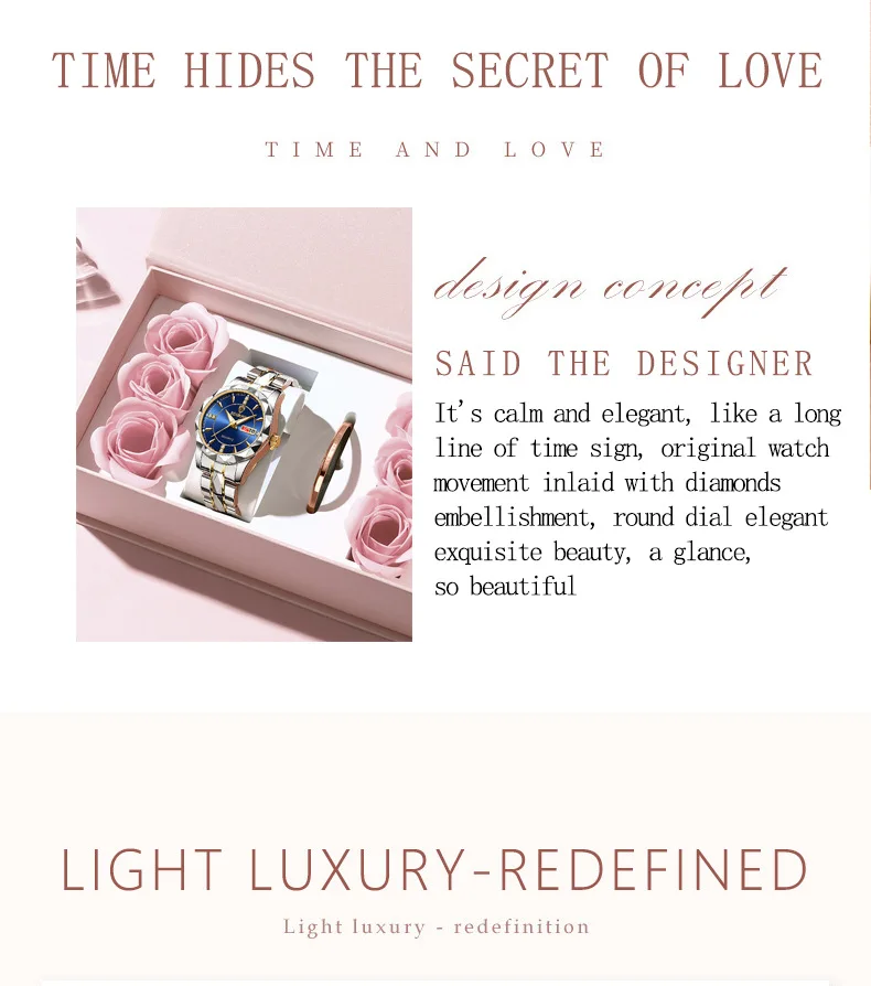 BINBOND Роскошные Женские Кварцевые Наручные Часы Водостойкие Светящиеся В Темноте