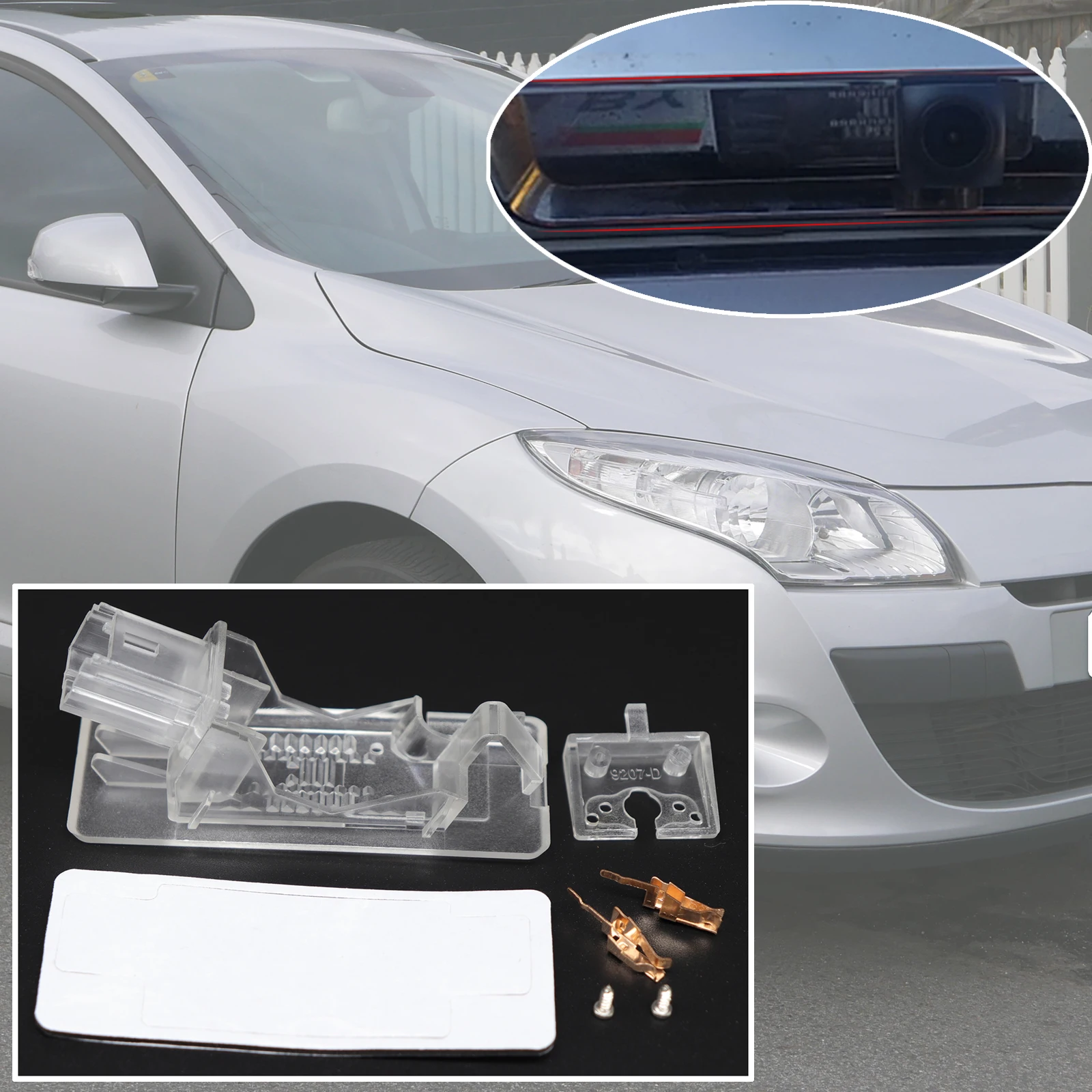 

For Renault Scala Megane 3 2008 2009 - 2015 2016 Rear Trunk View Camera Bracket Mount License Case Plate Housing Replacement