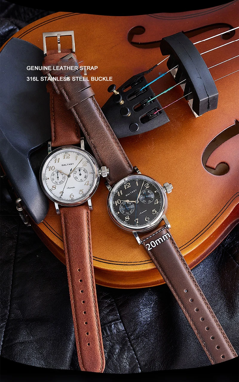 Мужские автоматические часы Baltany 41 мм механические наручные Pilot сапфировое