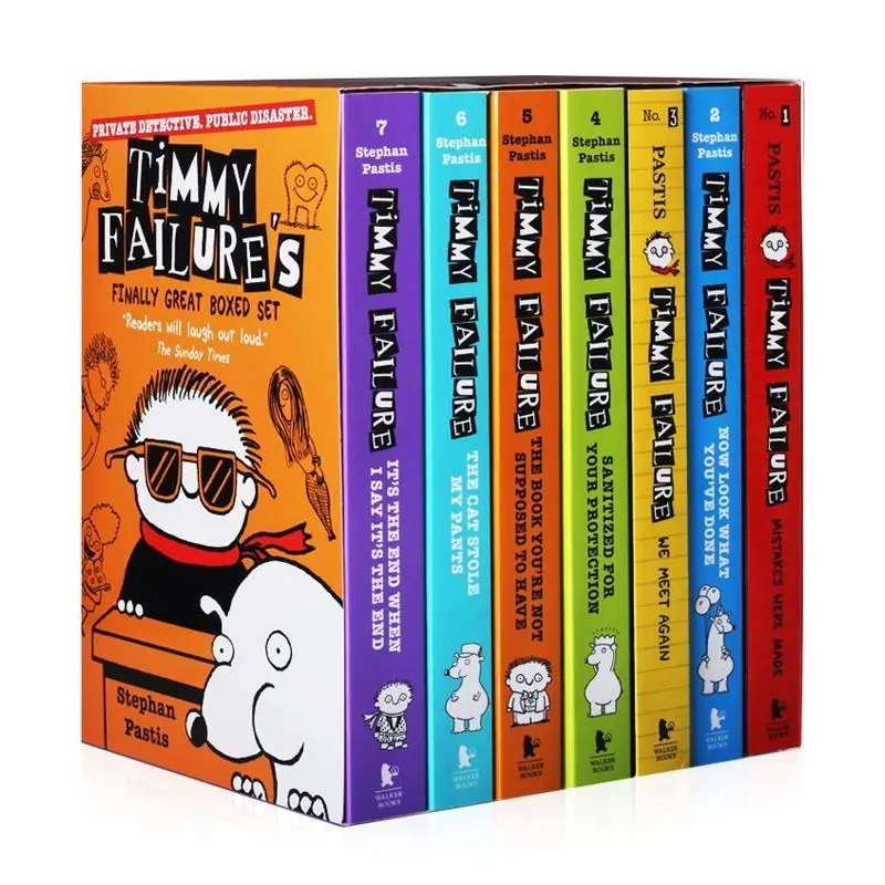7 Books/Set Timmy Failure Collection Series Kids English Reading Story Detective Funny Chapter Fiction