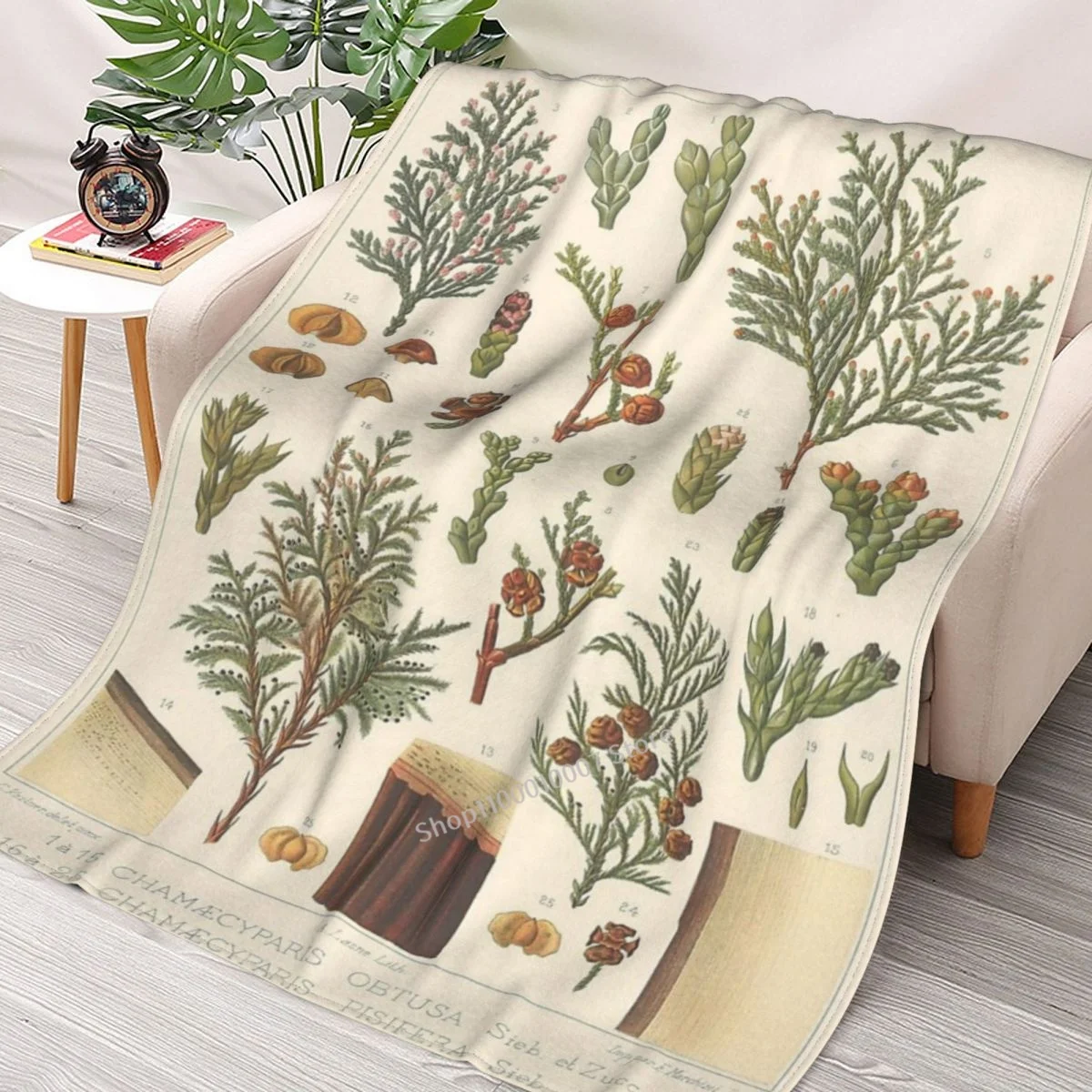 

Botanical Cedar Throw Blanket 3D printed sofa bedroom decorative blanket children adult Christmas gift