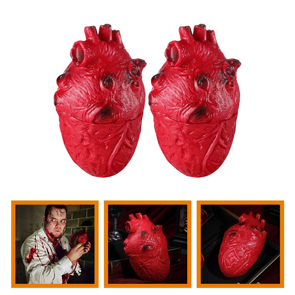 

2 Pcs Halloween Decorations Prosthetic Hand Organ Simulated Hearts Model Realistic Simulation Human Vinyl Fake