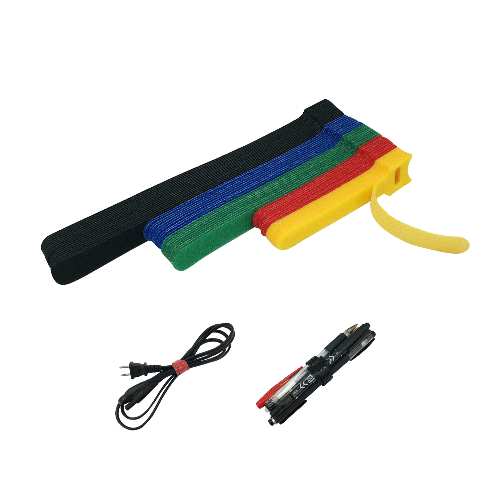 

60Pcs Mix Color Velcros Self Adhesive Fastener Tape Reusable Strong Hooks Wire Organizer Loop Cable Tie Magic Tape DIY
